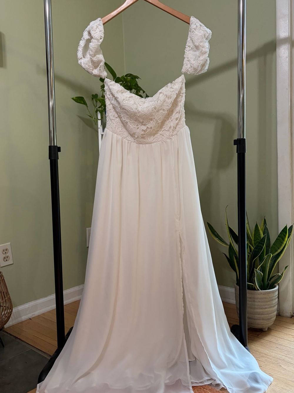 Coastal Lace Bodice Chiffon Maxi Dress